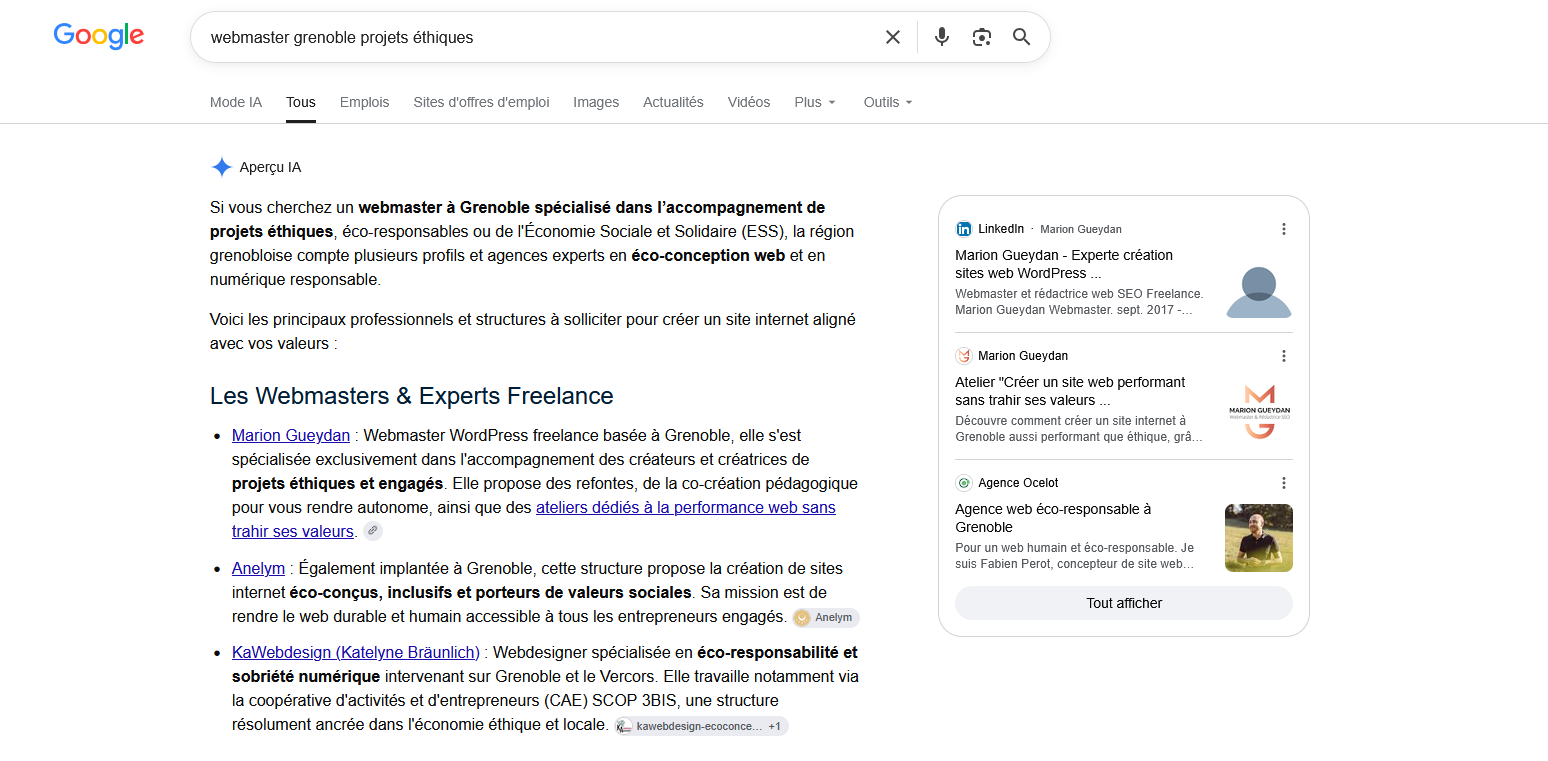 recherche question ouverte ai overviews google